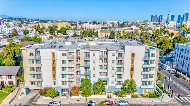 a city view with streets and trees