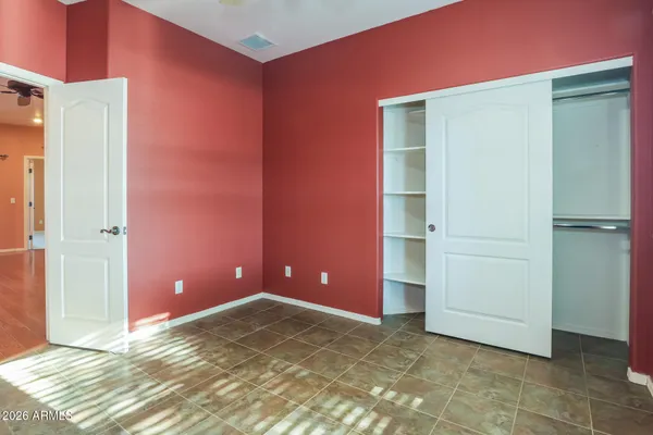 a view of a room with a wardrobe space