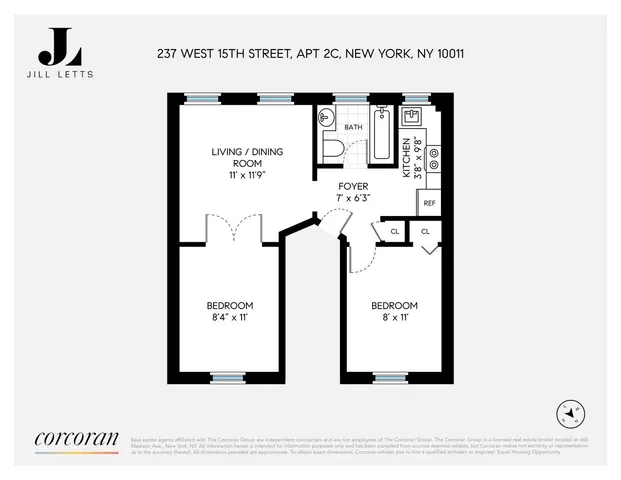 $735,000 | 237 West 15th Street, Unit 2C | Chelsea