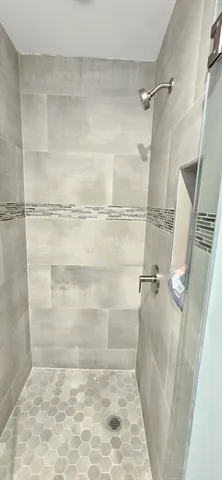 a bathroom with a shower