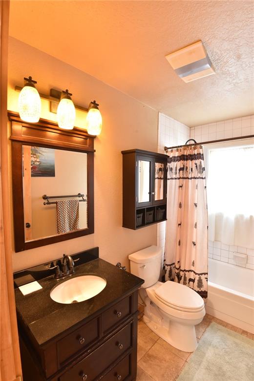423 Big Elk Road Dillon, CO 80435 - Photo 22 of 35 a bathroom with a double vanity sink toilet mirror and shower