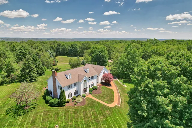 a aerial view of a house with a garden and plants