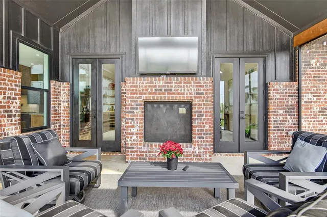 a view of a terrace with chairs