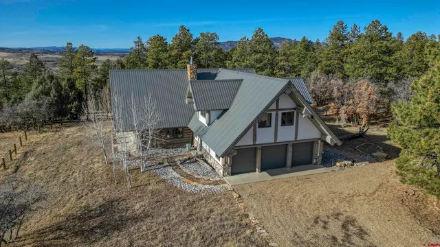 an aerial view of a house