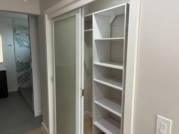 a view of a walk in closet