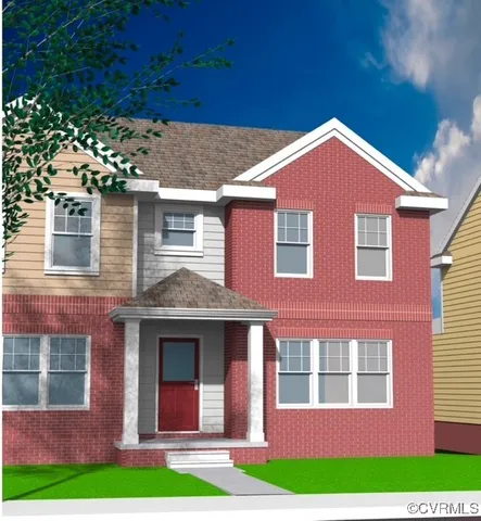 a front view of a house