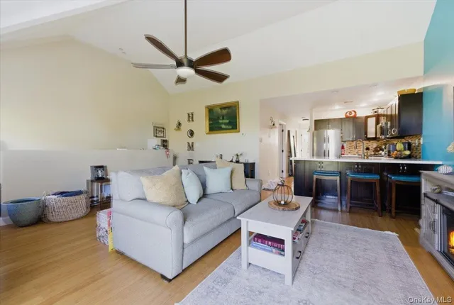 a view of a brick house with many windows
