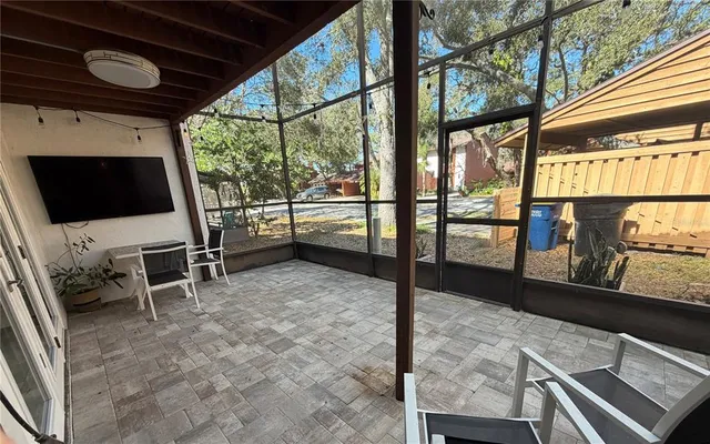 a view of a livingroom with a hardwood floor