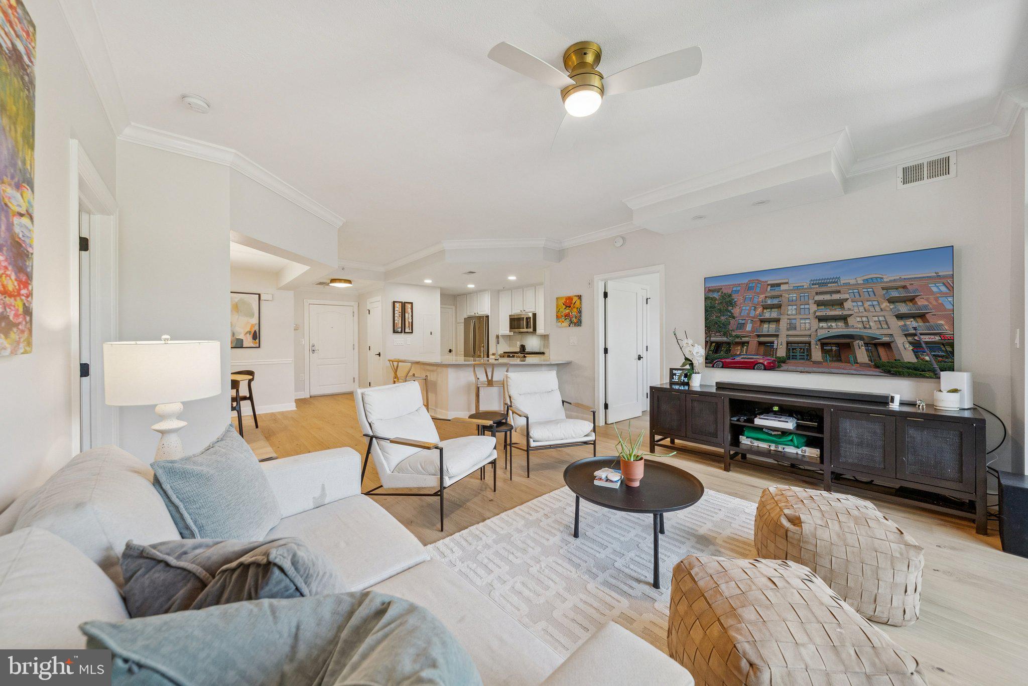 502 West Broad Street, Unit 215 Falls Church, VA 22046 - Photo 19 of 40 a living room with furniture and fireplace