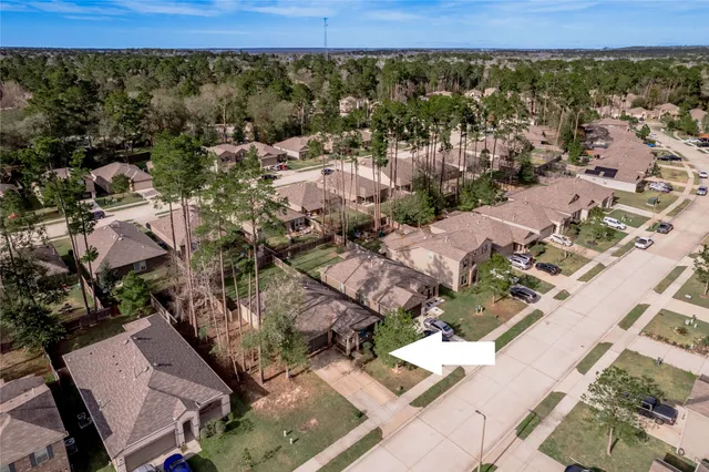 an aerial view of multiple house