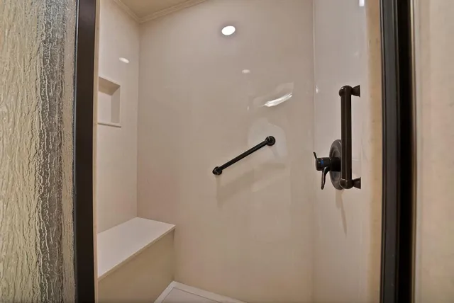 a bathroom with a shower