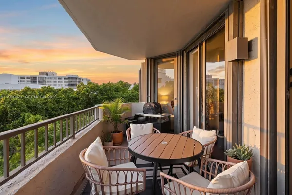 a outdoor space with furniture