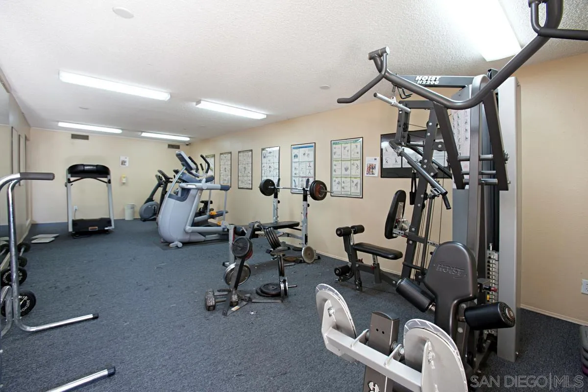 5946 Rancho Mission Road, Unit 160 San Diego, CA 92108 - Photo 26 of 31 a view of a room with gym equipment