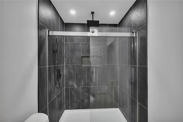 a bathroom with a shower