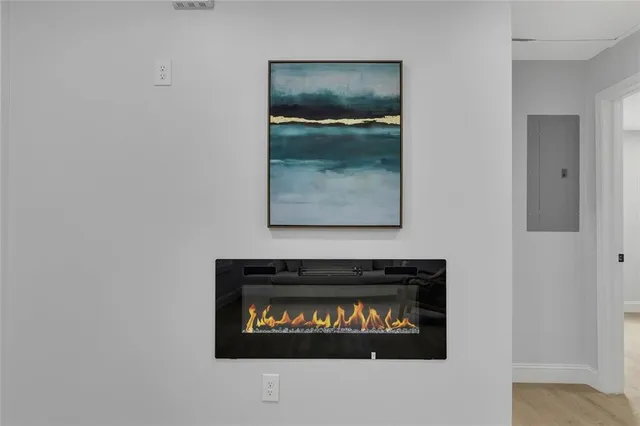 a picture of a bench in a room