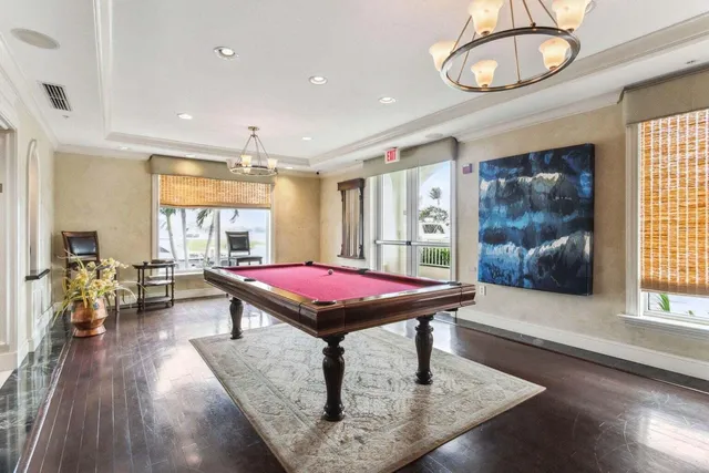 a living room with a table