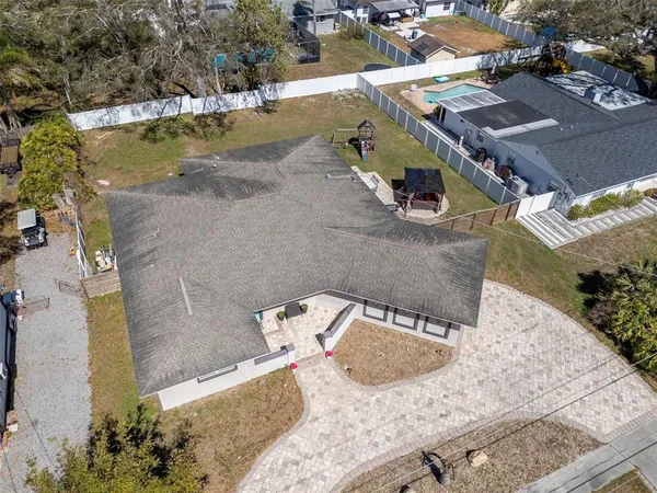 an aerial view of multiple house