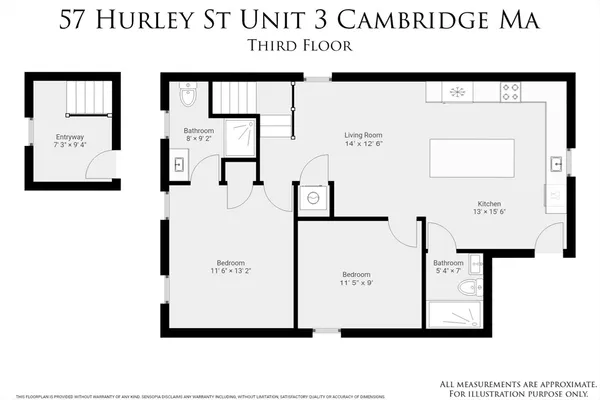 $925,000 | 57 Hurley Street, Unit 3, Cambridge, MA 02141