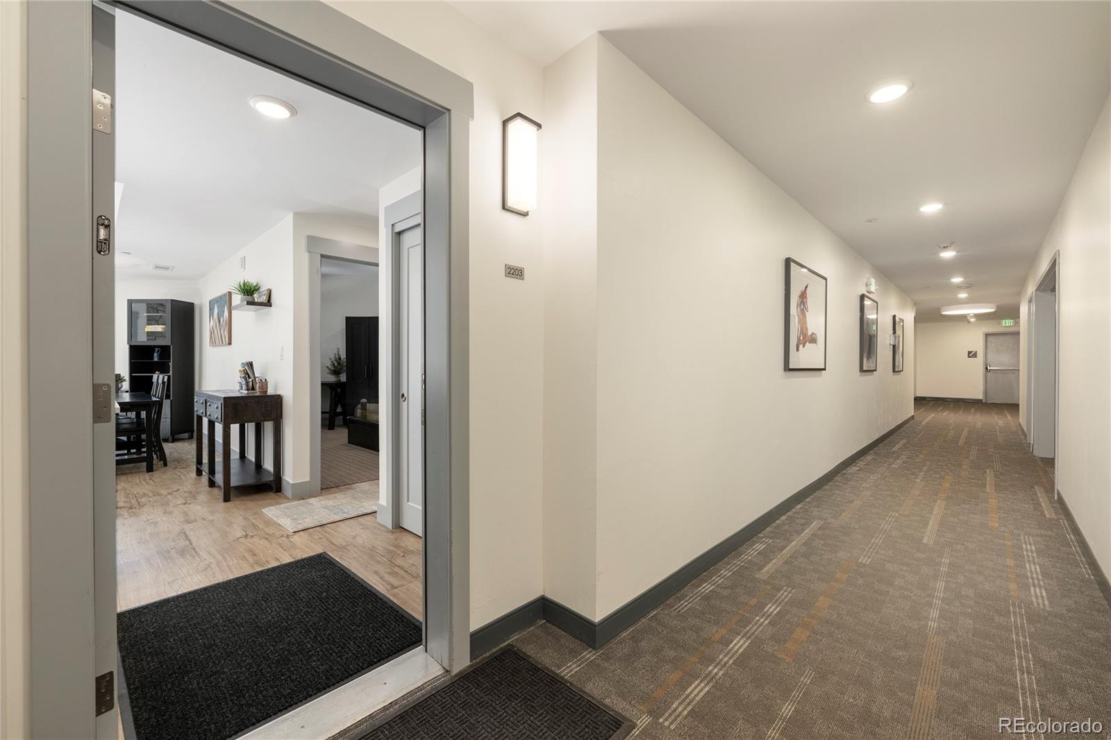 144 Ski Idlewild Road, Unit 2203 Winter Park, CO 80482 - Photo 4 of 45 a view of a hallway with closet and a bathroom