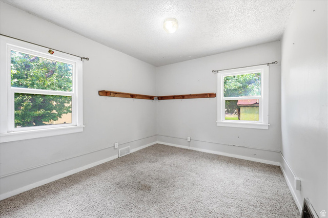 262 West 400 South Springville, UT 84663 - Photo 15 of 17 Neutral gray wall paint with white trim, gray carpet, and two double-hung windows