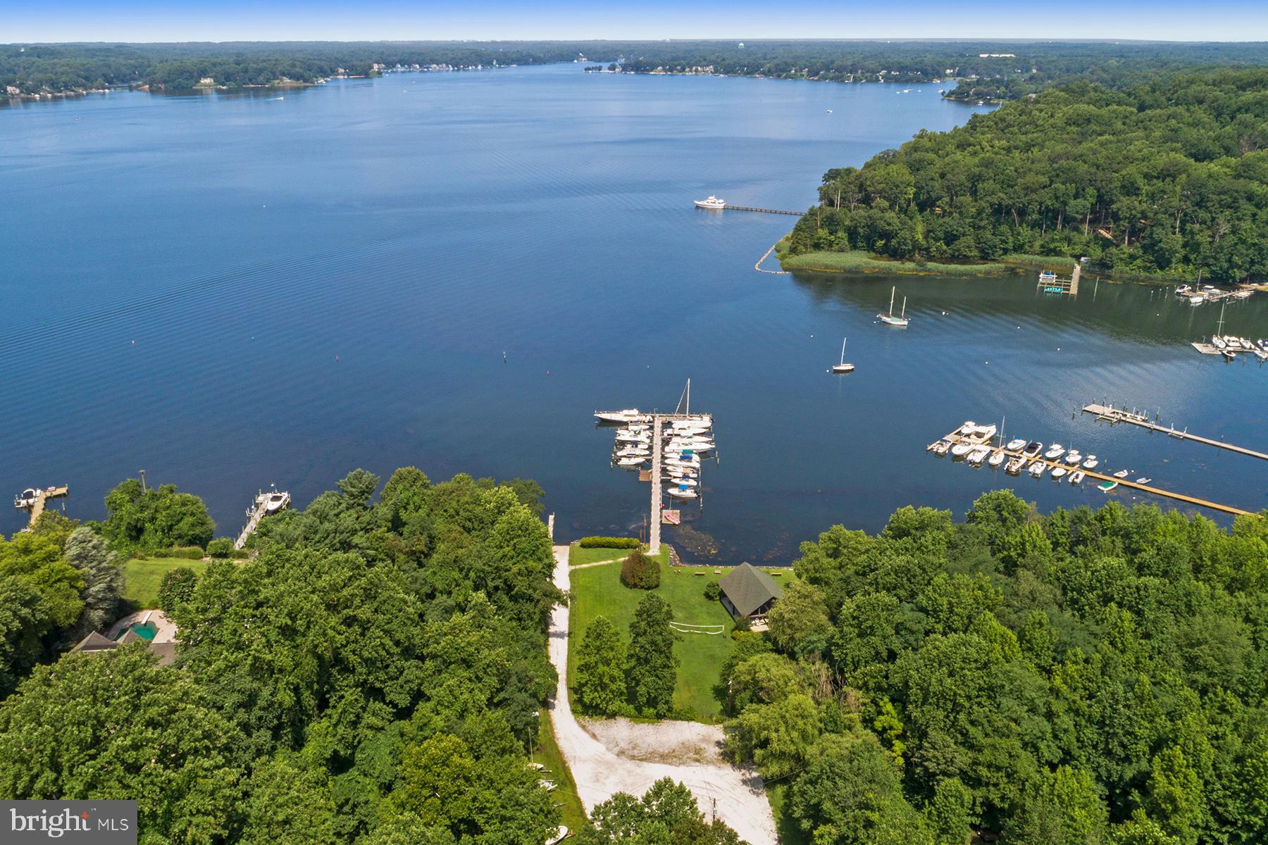 1190 Cavalier Road Arnold, MD 21012 - Photo 36 of 37 Aerial view over Rugby Hall marina up the river
