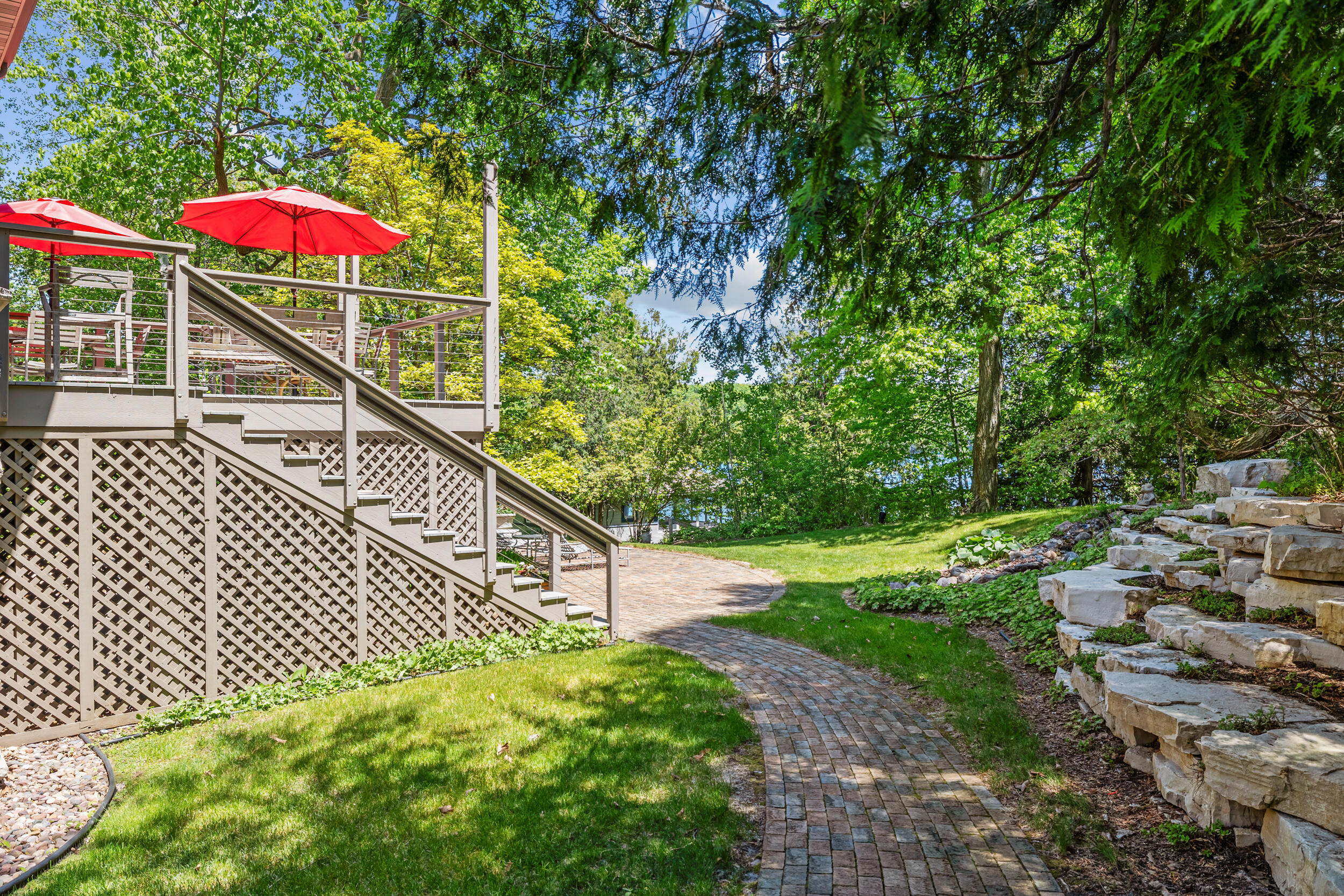 N7951 Lakeside Park Road Rhine, WI 53020 - Photo 55 of 74 Sun room deck with view of the lake