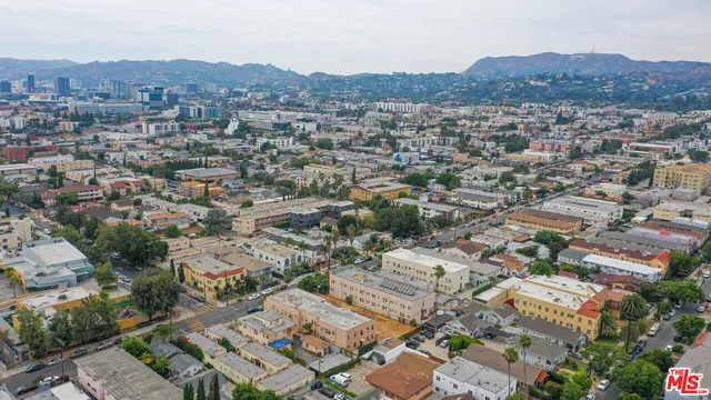 an aerial view of a city