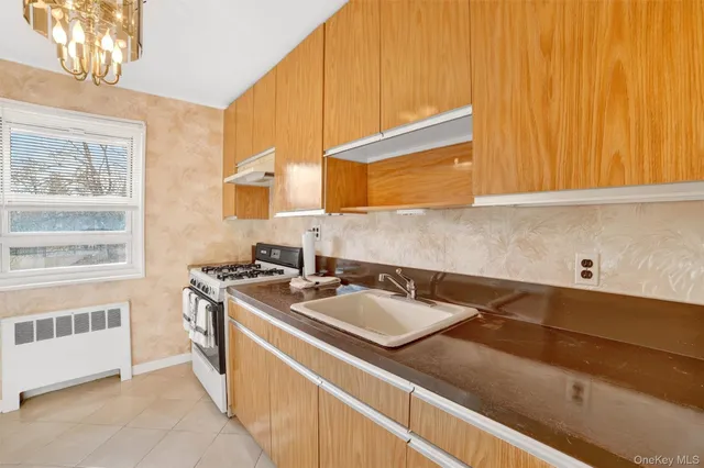 a kitchen that has a sink and a stove