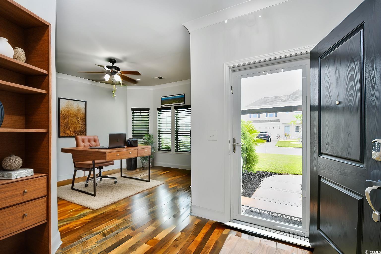 437 Oaklanding Lane Murrells Inlet, SC 29576 - Photo 5 of 40 Virtually Staged Home office featuring ceiling fan
