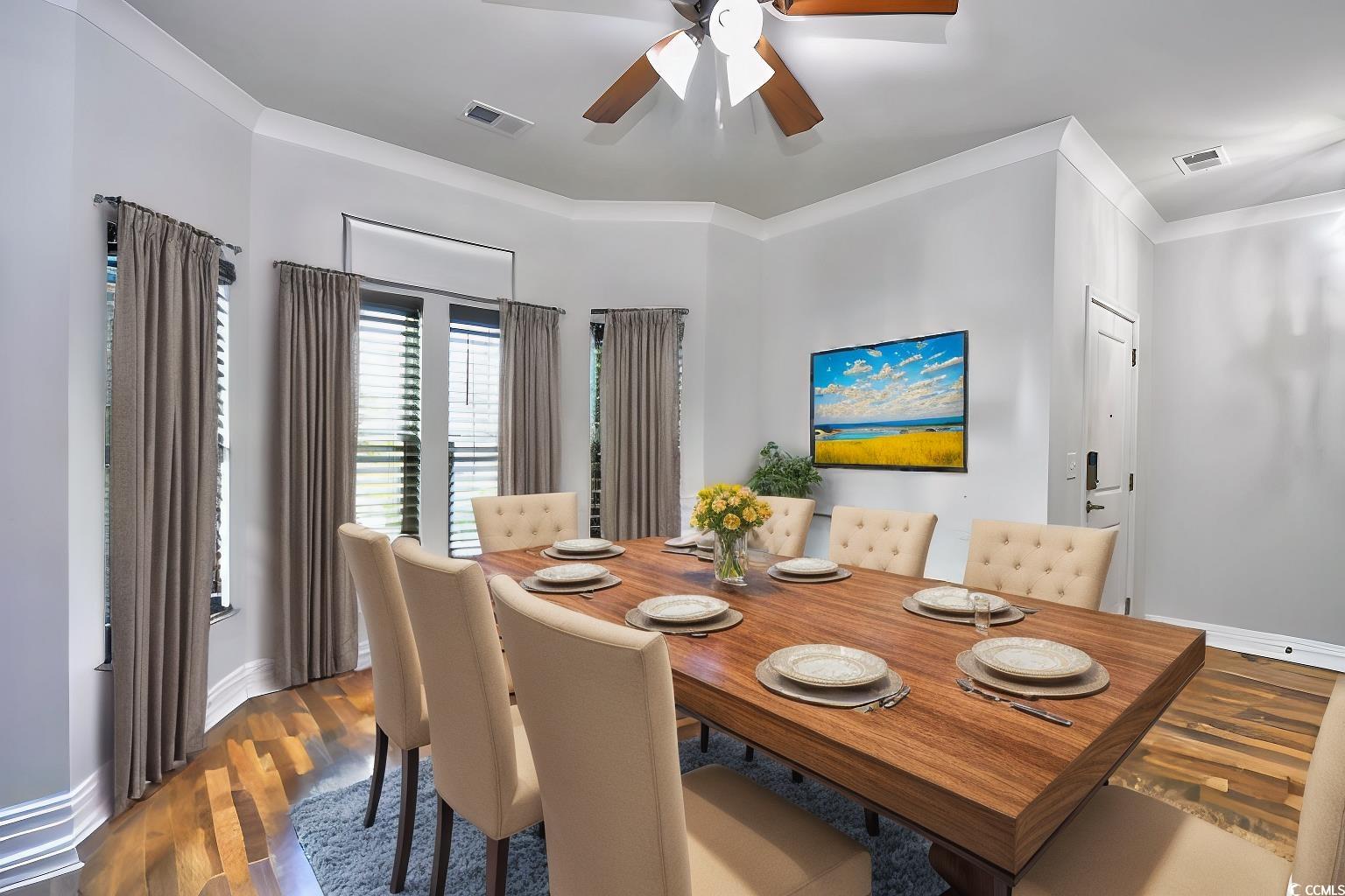 437 Oaklanding Lane Murrells Inlet, SC 29576 - Photo 7 of 40 Virtually Staged formal Dining space featuring dar