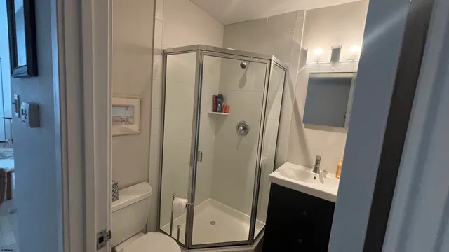 a bathroom with a shower