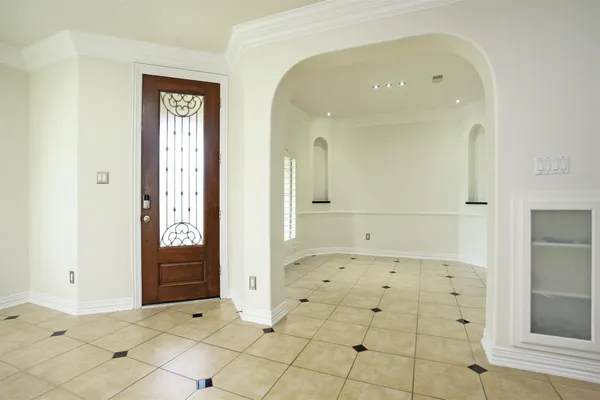 a view of a hallway with entryway