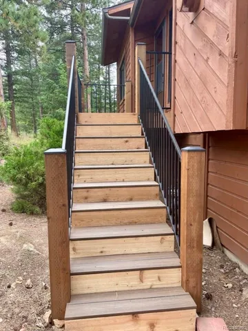 a view of wooden deck