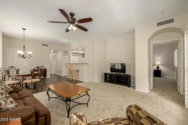 a living room with furniture