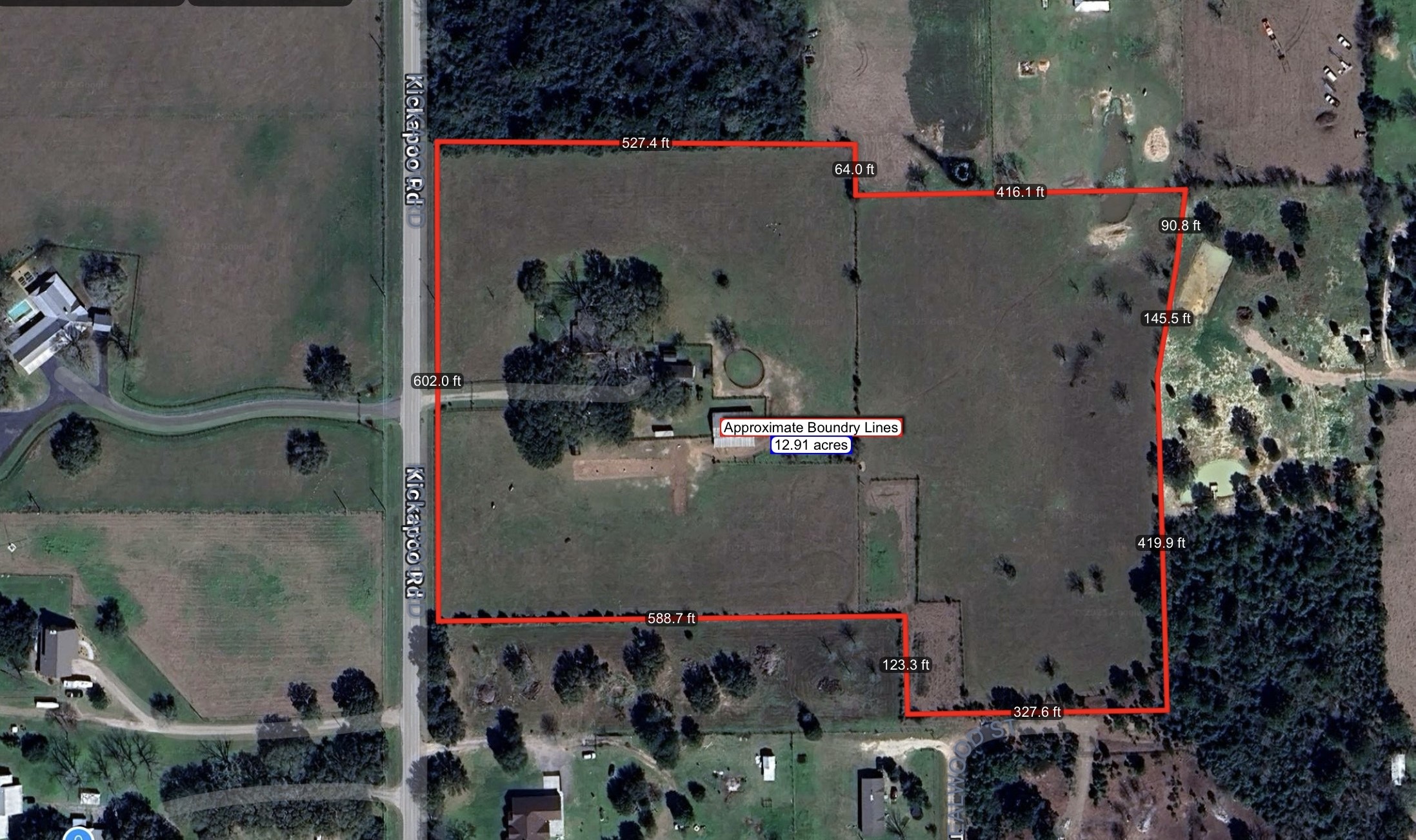 20510 Kickapoo Road Waller, TX 77484 - Photo 39 of 39 Approx. boundary line measurements.