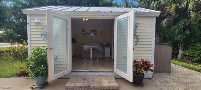 a view of a house with patio
