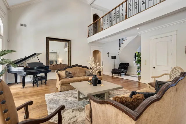 a living room with furniture