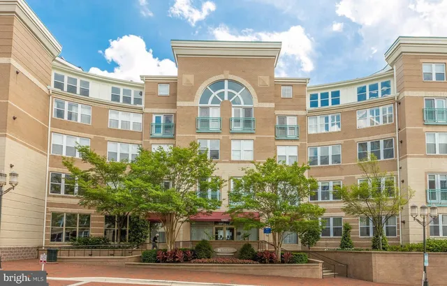 a front view of a multi story building