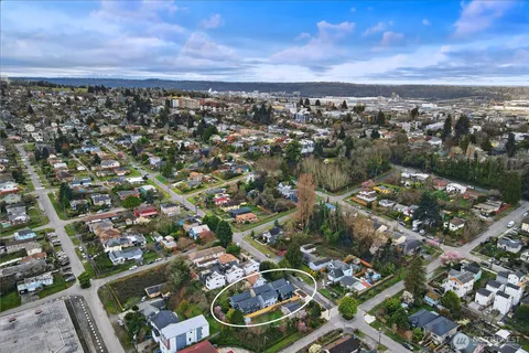 an aerial view of a city