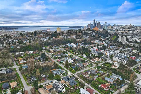 an aerial view of multiple house