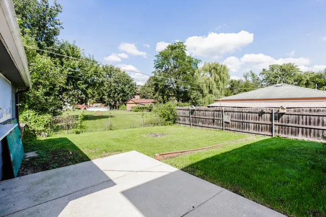 a view of a park with plants and trees