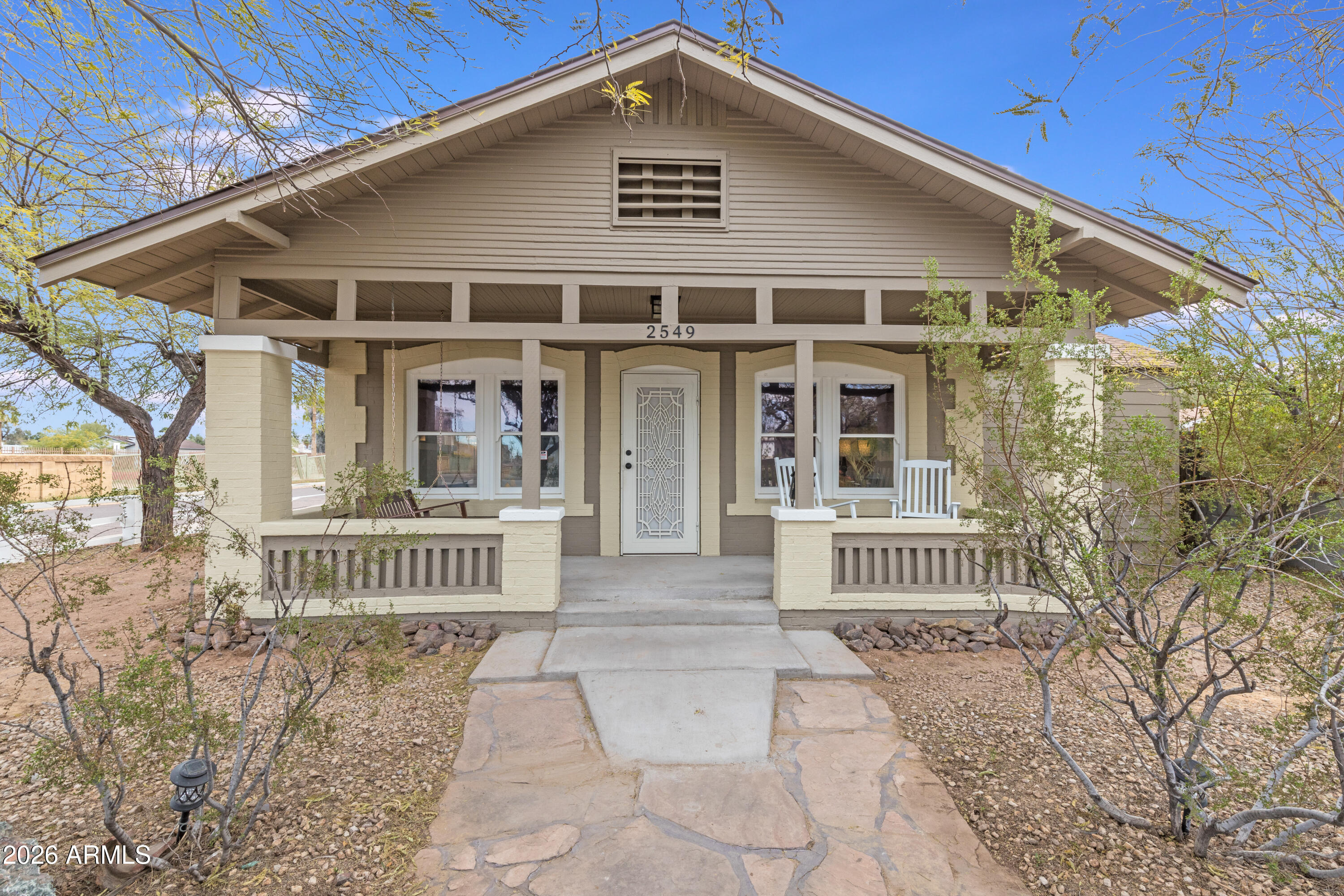 a front view of a house