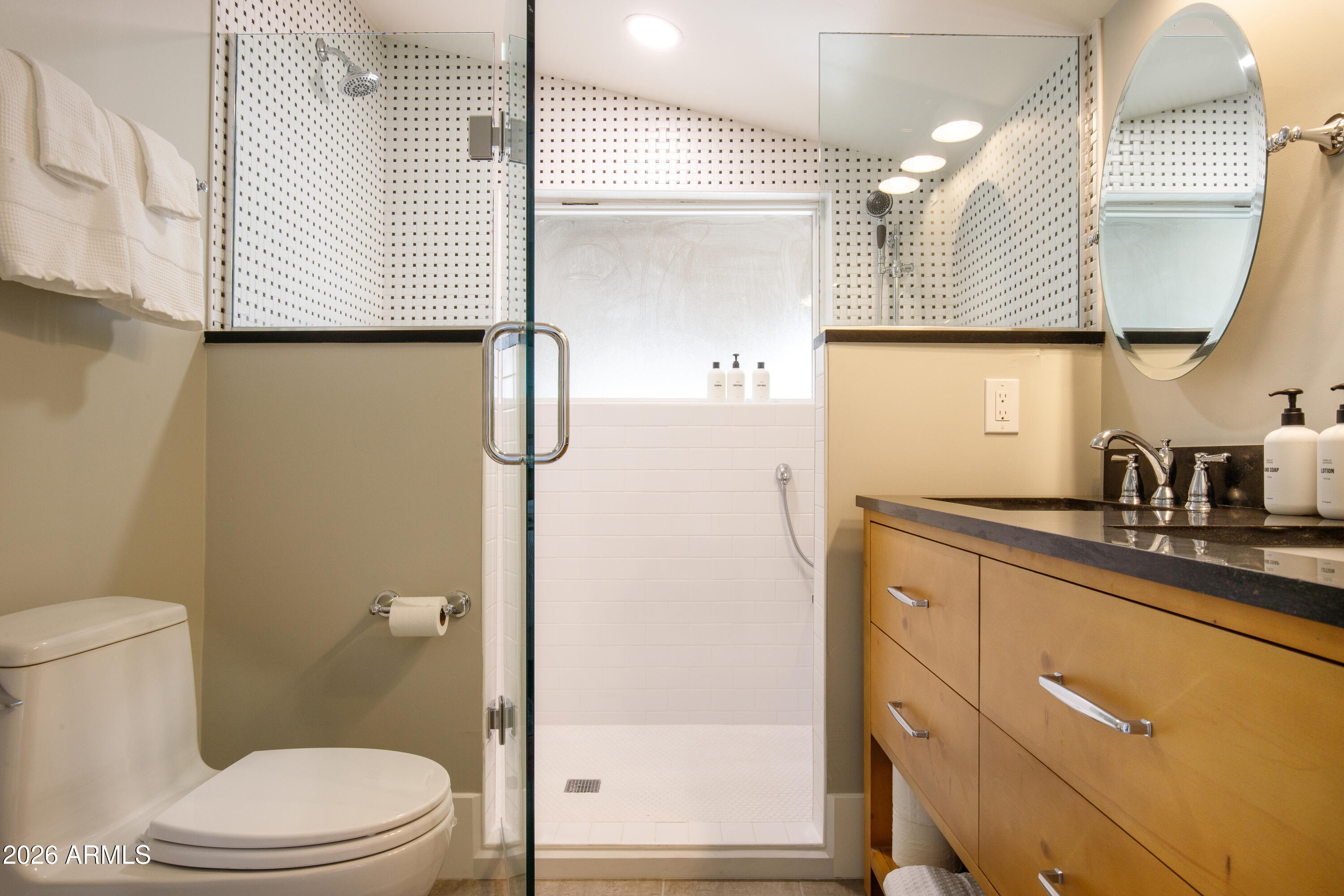 2549 North Mitchell Street Phoenix, AZ 85006 - Photo 18 of 41 a bathroom with a sink a toilet and shower