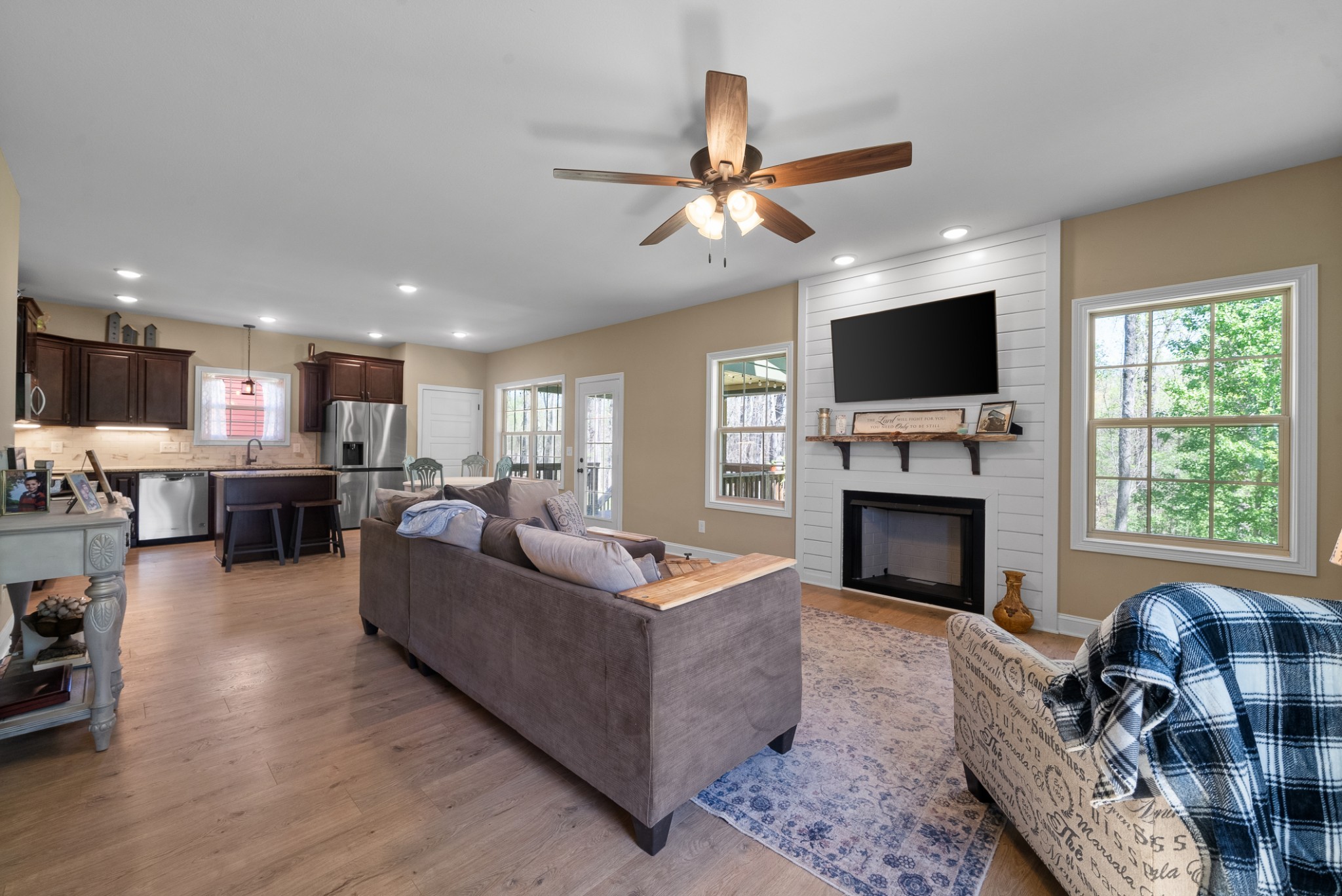 4406 Memory Lane Adams, TN 37010 - Photo 5 of 36 a living room with furniture fireplace and flat screen tv