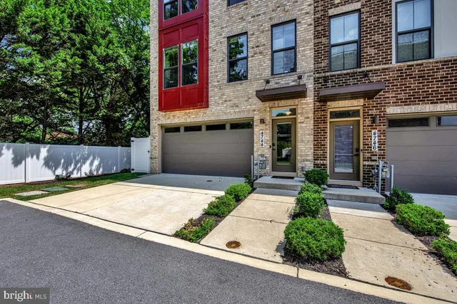 a front view of a building with street