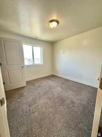1823 South Longview Road Santaquin, UT 84655 - Photo 40 of 69 Carpeted room featuring a white interior door, a two-pane window, white baseboards, and a semi-flush mount ceiling light