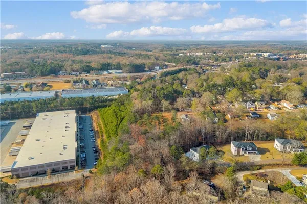 an aerial view of residential building with outdoor space