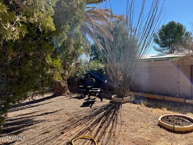 a view of a backyard