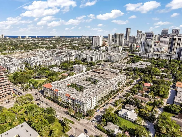 an aerial view of a city