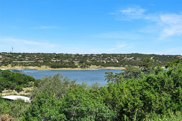 a view of a lake with houses